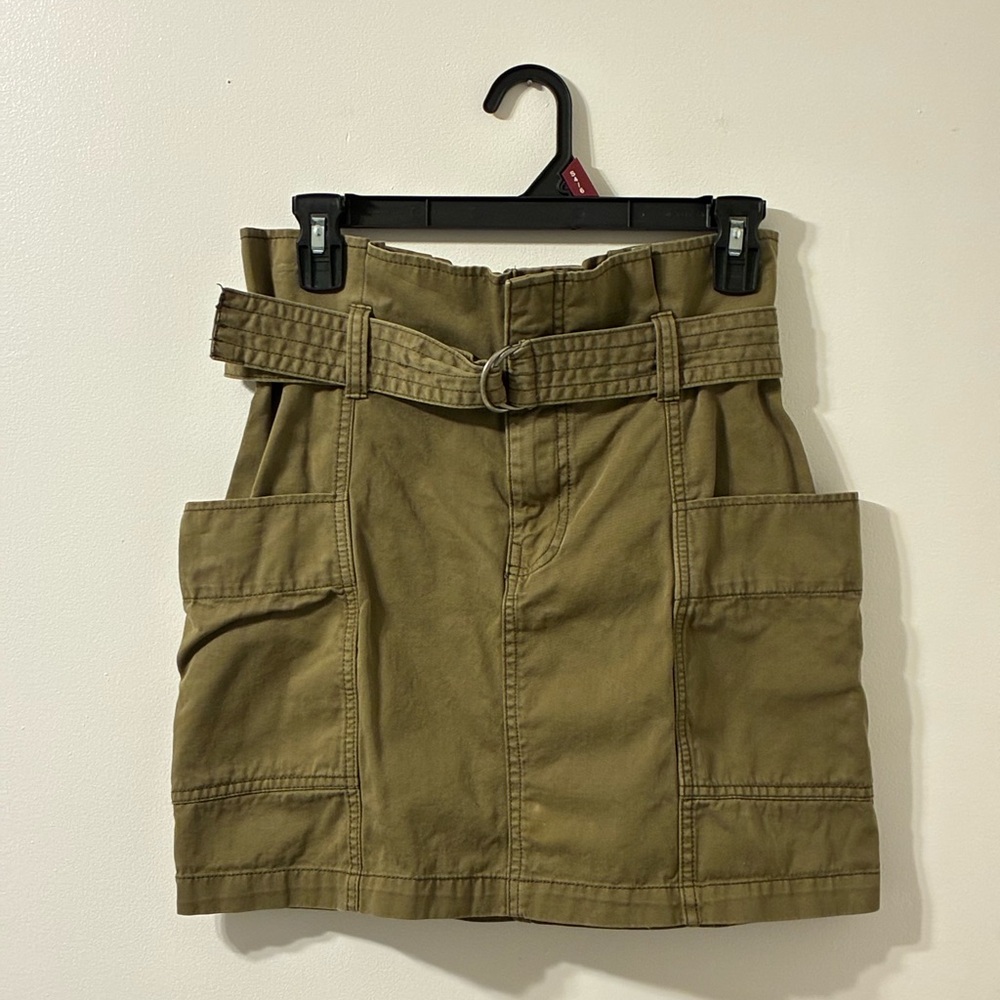 Wild Fable Khaki Belted Mini Skirt
